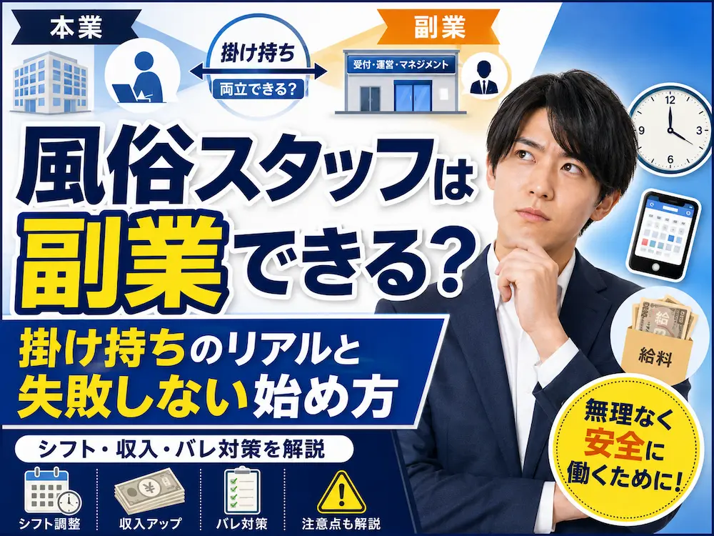 風俗の男性スタッフは副業でも働ける？掛け持ちのリアルと失敗しない始め方を徹底解説
